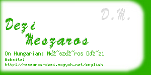 dezi meszaros business card